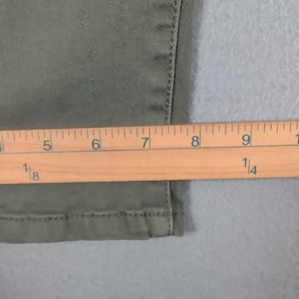 NYDJ Pants Women's 14 Olive Green Cotton Blend Cropped Embellished Hem Casual - Picture 10 of 16